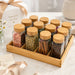 12 Piece Glass Spice Jar Set with Bamboo Lids and Tray X1580