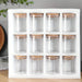 12pcs Glass Spice Jar Set with Bamboo Lids 6.5×8cm - X1583
