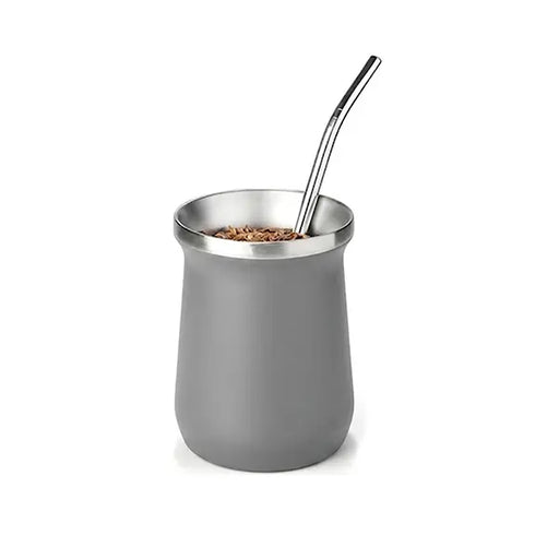 160ml Yerba Mate Cup Double Wall Stainless Steel With Stainless Bombilla Straw  X1542