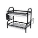 2-Tier Black Metal Drying Dish Rack with Utensil Holder WL-FG266 X1589