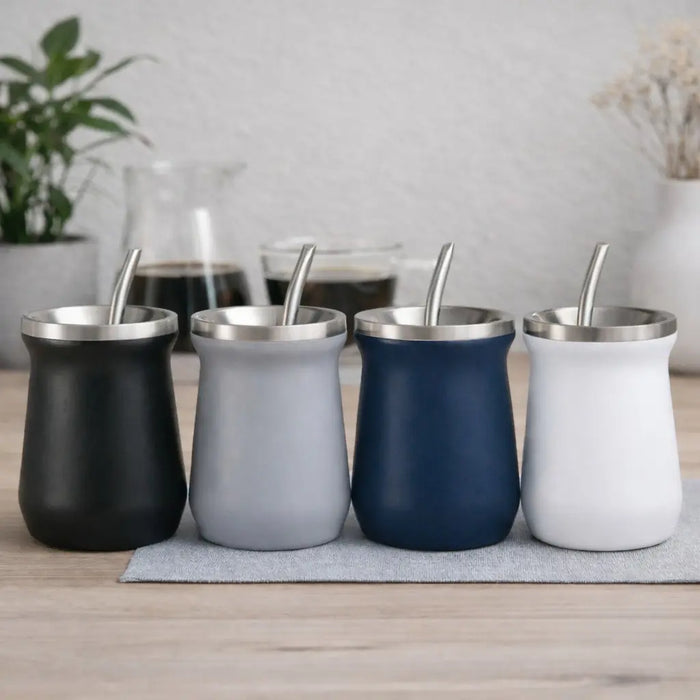 260ml Yerba Mate Cup Double Wall Stainless Steel With Stainless Bombilla Straw  X1541
