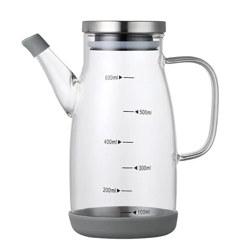 600ml Glass Oil Pot Jug with Lid X1585