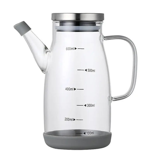 600ml Glass Oil Pot Jug with Lid X1585