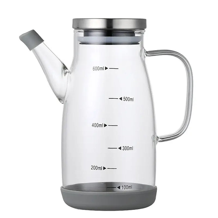 600ml Glass Oil Pot Jug with Lid X1585