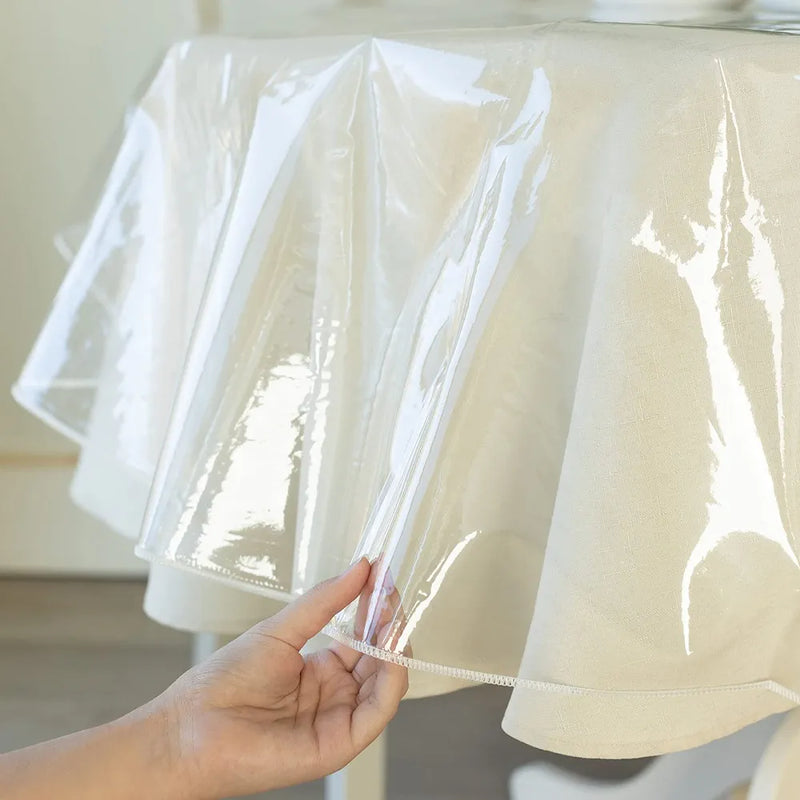 Heavy Duty Clear PVC Table Cloth Protector 100% Waterproof Round 180Cm