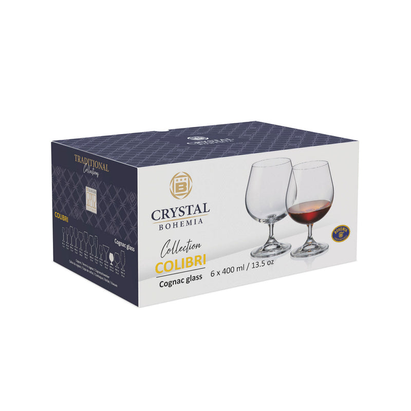Bohemia Colibri Cognac 400ml Crystal Cup 6pcs