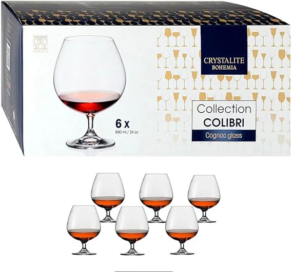 BOHEMIA COLIBRI 690ML COGNAC 6PCS