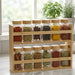 Bamboo Spice Rack Set with 12 Jars Glass Containers X1578
