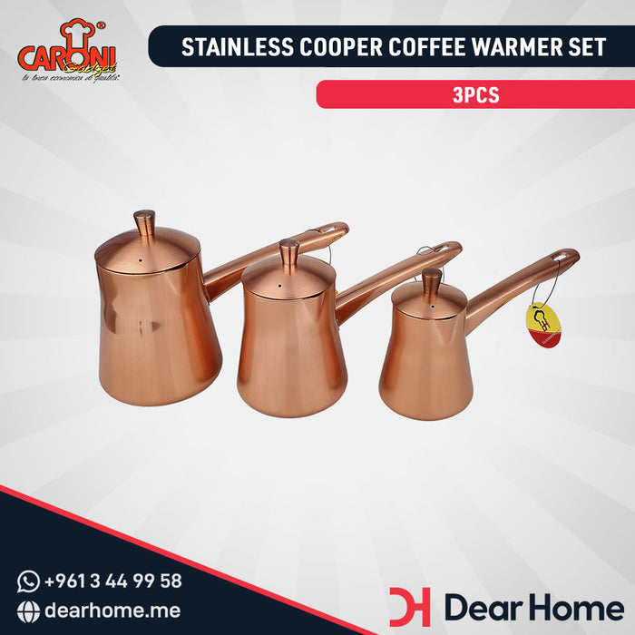 Stainless Cooper 3Pcs Coffee Warmer Set