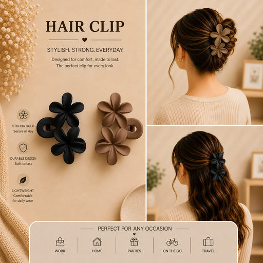 Flower Large 2 pcs Hair Clip Set DG114 2pcs Large Clips