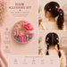 Kids Hair Accessory Set of Mini bands and Clips In a Donut Shape Pack DG118