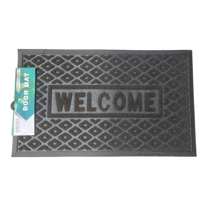 RUBBER DOOR MAT 45*75CM  BLACK