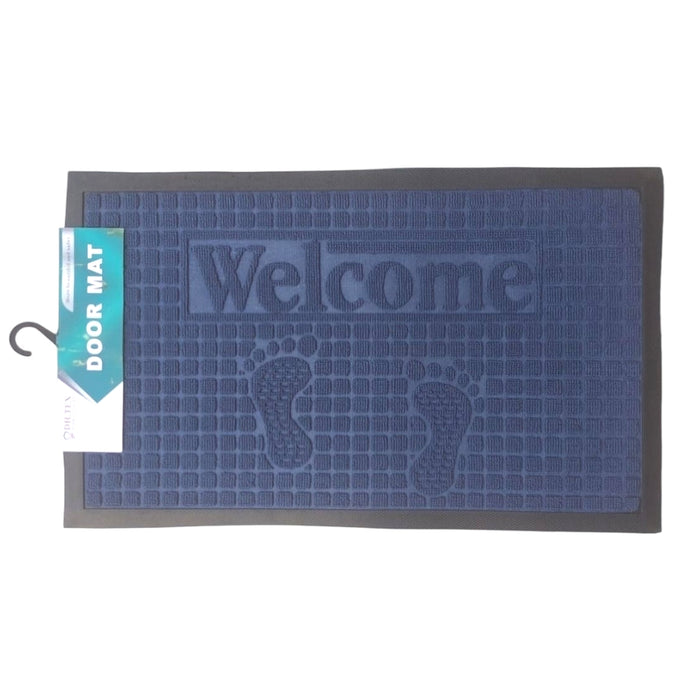 RUBBER DOOR MAT 45*75CM  NAVY