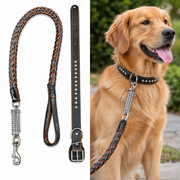 Dog Heavy Duty Leather Leash + Collar DP165