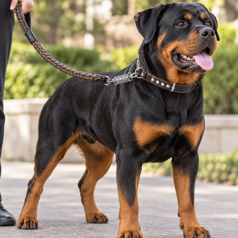 Dog Heavy Duty Leather Leash + Collar DP165