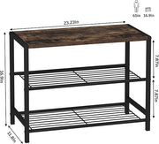 Entryway 2 layers Shoe Shelf Stand Organiser with Wood Surface X1532