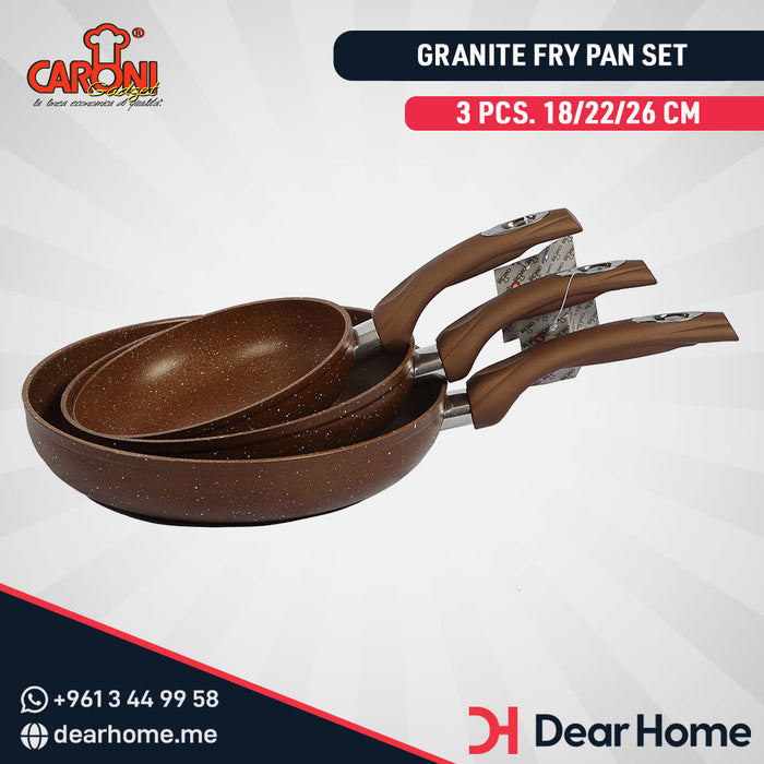 Heavy Granite 3Pcs Fry Pan Set