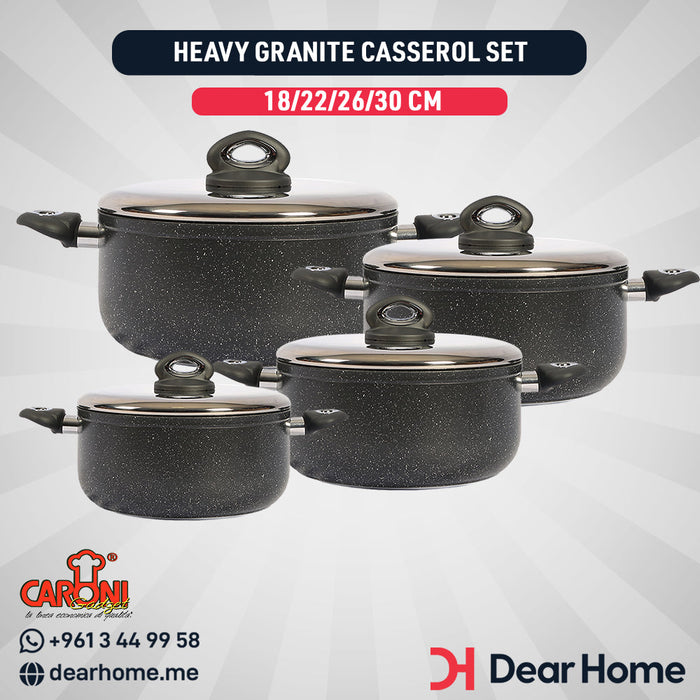 Heavy Granite 4Pcs Casserol Set