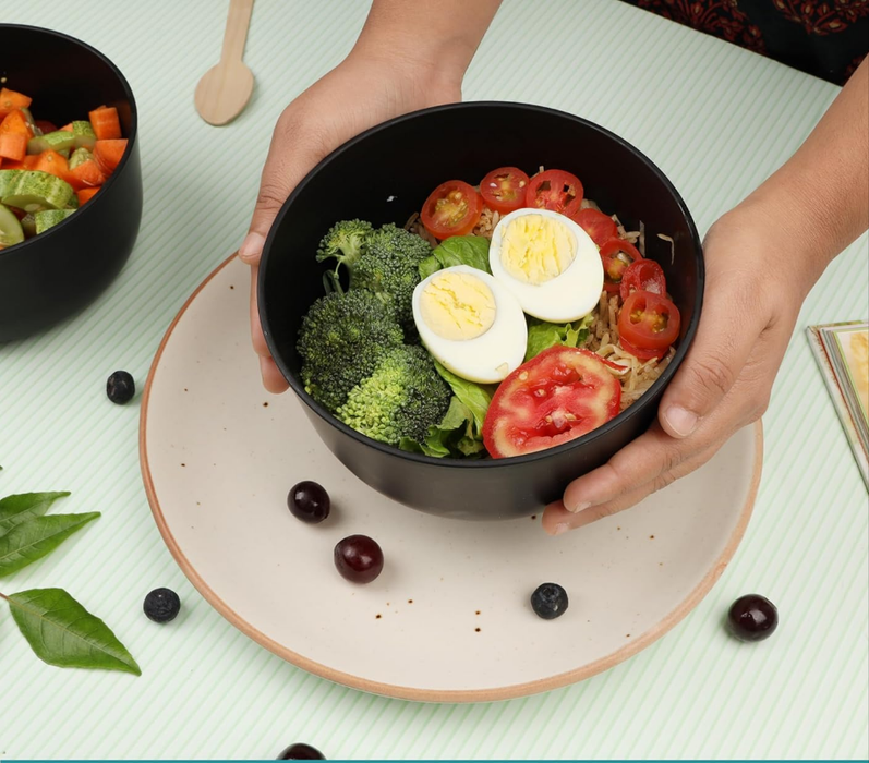 Black 6pcs 6" Stoneware Bowl X1208