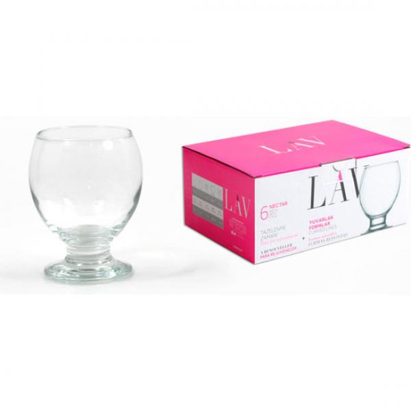 LAV NECTAR GLASS CUP WITH BASE 280CC 6PCC