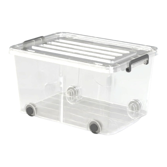 60L BIG DEEP STORAGE BOX WITH WHEELS + COVER