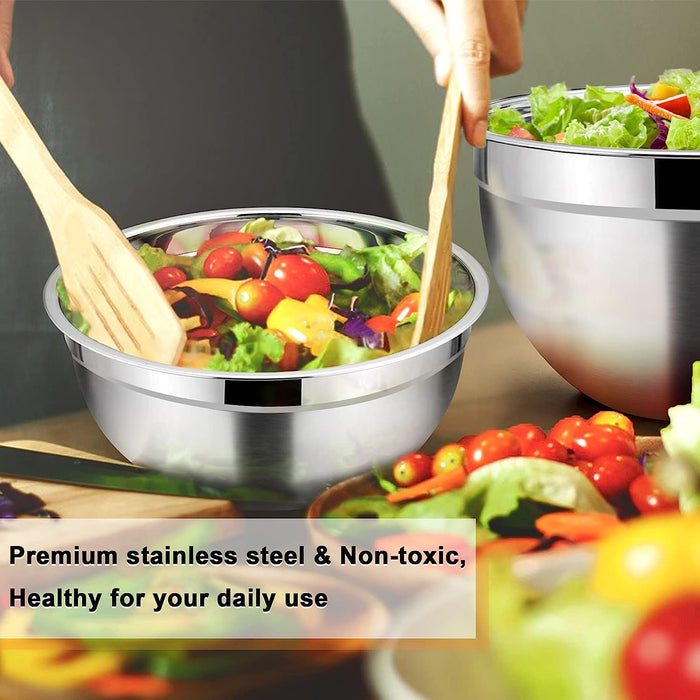 STAINLESS STEEL 5PCS BOWL SET WITH COVER