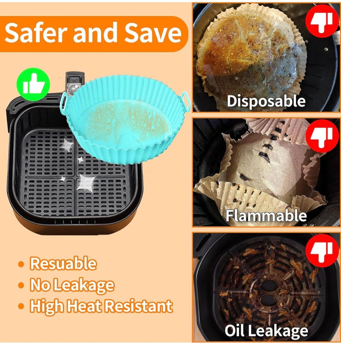 AIR FRYER SILICONE LINER PAN 20CM   X380 - MIX COLOR