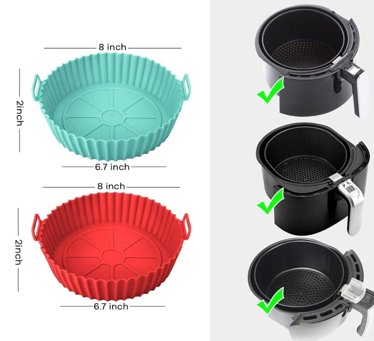 AIR FRYER SILICONE LINER PAN 20CM   X380 - MIX COLOR