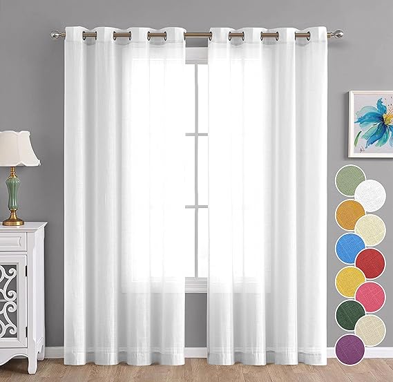 VOILE SHEER READY WINDOW CURTAIN 140*260CM 1pc WHITE