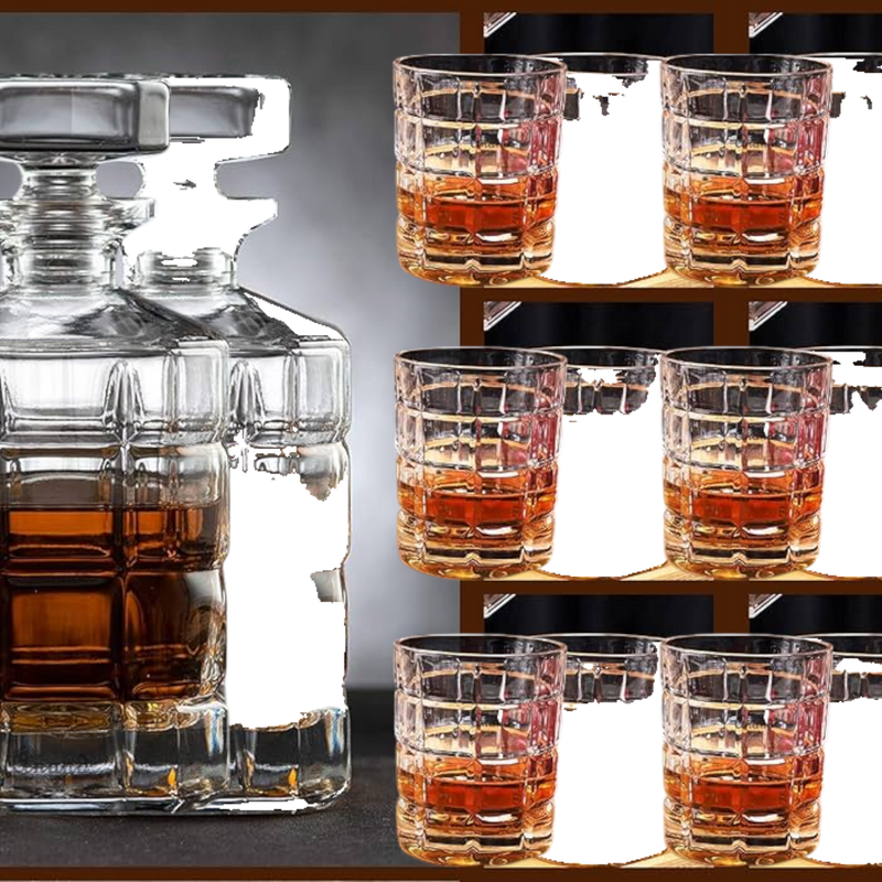 DELI Whiskey Set 6 cups + Decanter X1051