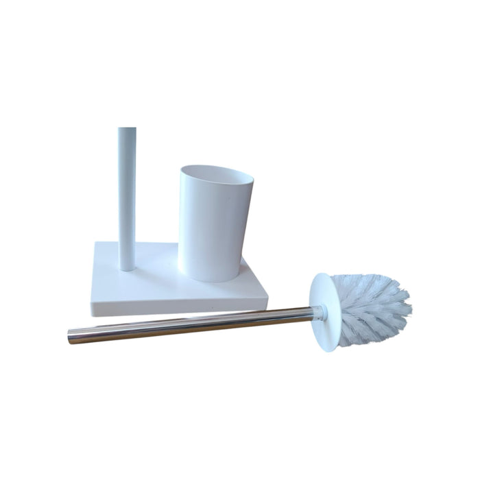 White Toilet Brush and Paper Stand X1261