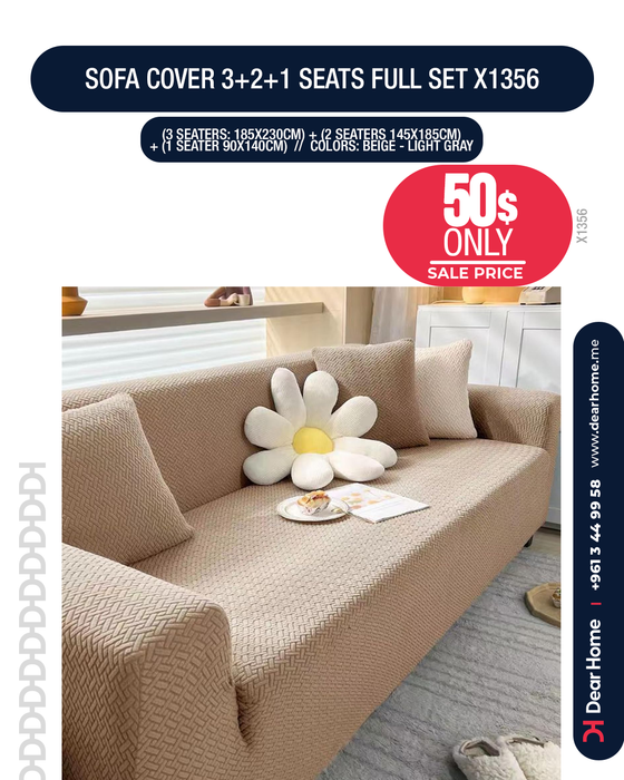 Sofa Cover 3+2+1 Seats Full Set X1356
