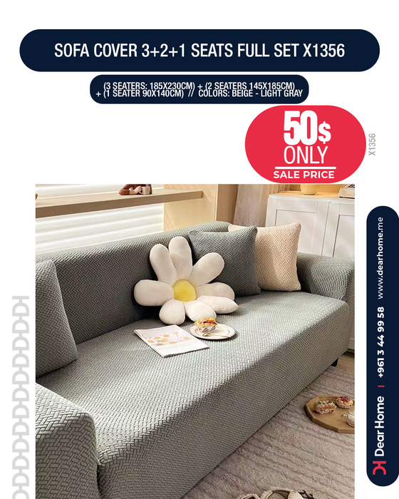 Sofa Cover 3+2+1 Seats Full Set X1356