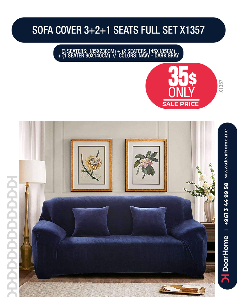 Sofa Cover 3+2+1 Seats Full Set X1357