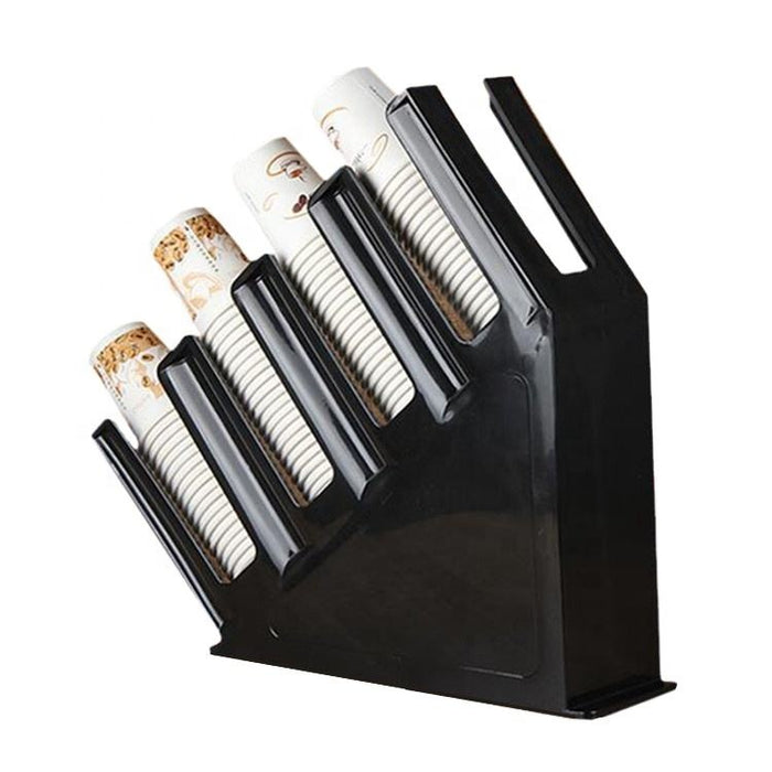 4 Compartments Disposable Cup Storage Rack Stand Organiser for Bar Counter (Inclined) X1468