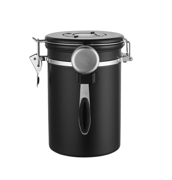 1.5L Coffee Canister Airtight Storage Container Stainless Steel with Scoop, Date Tracker and CO2 Release Valve X1469