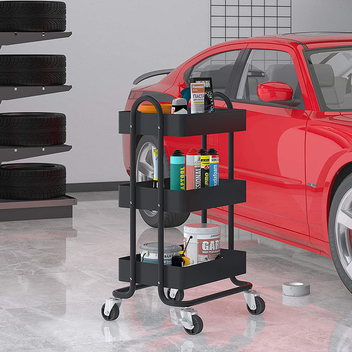 Heavy Duty Black Trolley 3 Layers X1478