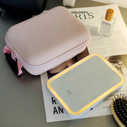 Makeup Cosmetic Organiser Travel Bag with LED Mirror  Rechargeable X1486