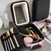 Makeup Cosmetic Organiser Travel Bag with LED Mirror  Rechargeable X1486