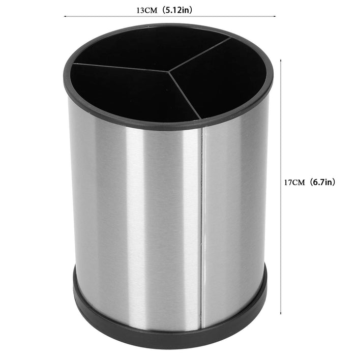 Stainless Steel Rotating Kitchen Utensil Organiser Bucket Holder X1487