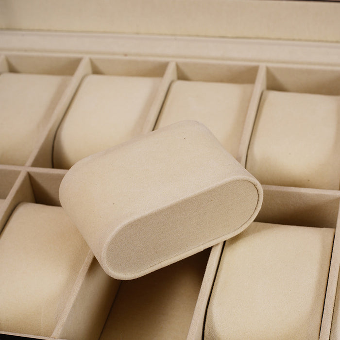 Black Leather Watch Box - For 12 Watches X1494