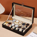 Black Leather Watch Box - For 12 Watches X1494