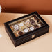 Black Leather Watch Box - For 12 Watches X1494