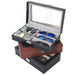 Leather 6 Watch and 3 Eye Glasses Jewelry Box X1495