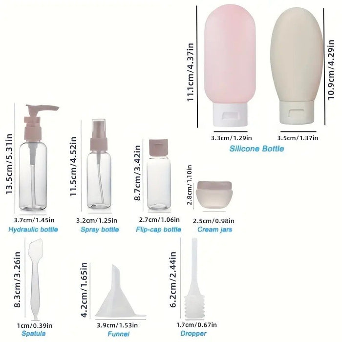 Refillable Travel Bottles Set Package Cosmetics Bottles Plastic Pressing Spray Bottle Makeup Tools X1500