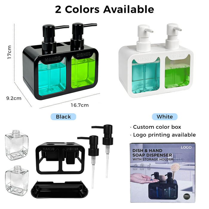 Kitchen Soap Dispenser Set, with Hand and Dish Soap X1502