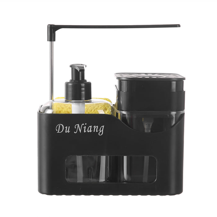 Kitchen Soap Dispenser Set with Dishwashing Liquid and Hand Soap Detergent, Sponge Holder X1503