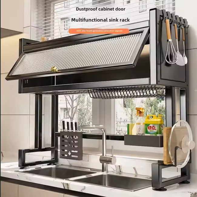 Heavy Duty Over Sink 85cm Black Dish Rack X1506