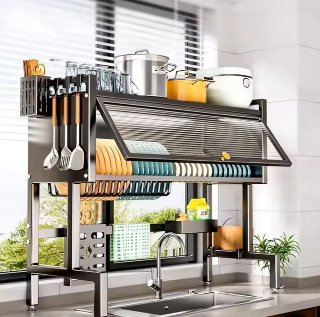 Heavy Duty Over Sink 85cm Black Dish Rack X1506