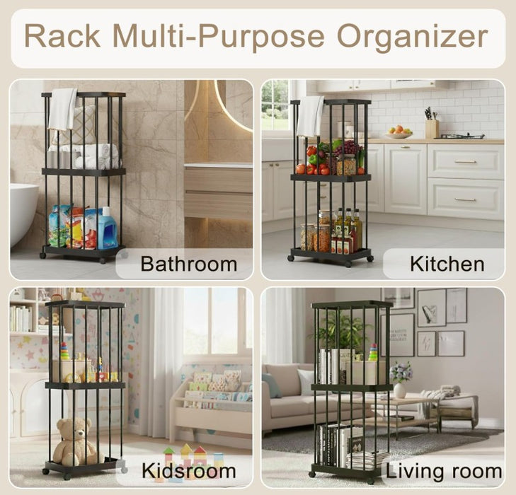 Bath or Home Cloth Storage Organiser Basket 2 Layers X1508